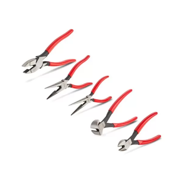 TEKTON Diagonal, End, Linemans, Long Nose Pliers Set (5-Piece)