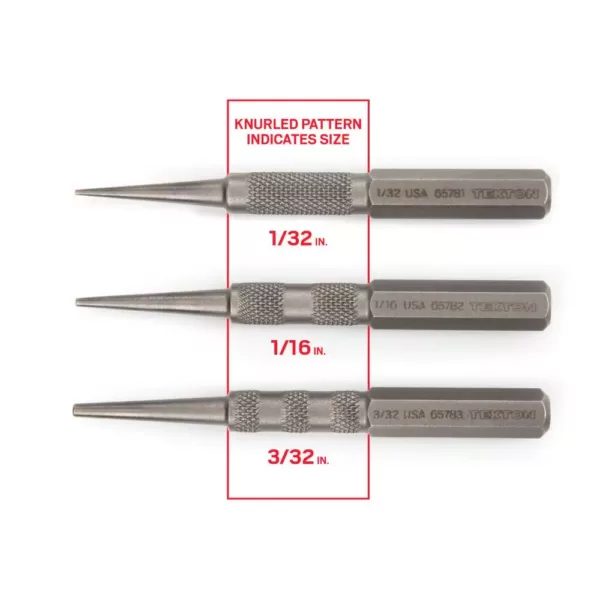 TEKTON 1/32, 1/16, 3/32 in. Nail Sets (3-Piece)