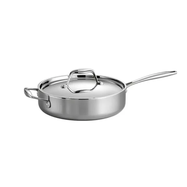 Tramontina Gourmet Tri-Ply Clad 3 qt. Stainless Steel Saute Pan with Lid