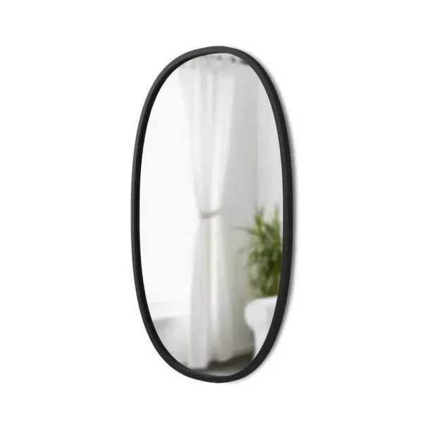 Umbra Medium Oval Black Modern Mirror (24 in. H x 36 in. W)