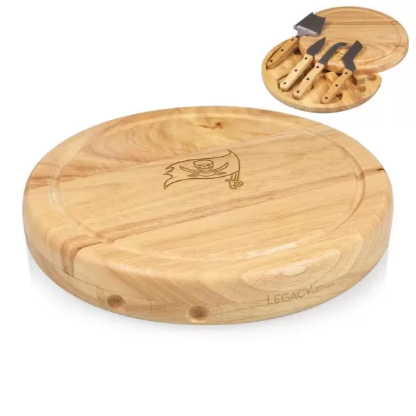 TOSCANA Tampa Bay Buccaneers Circo Wood Cheese Board Set with Tools