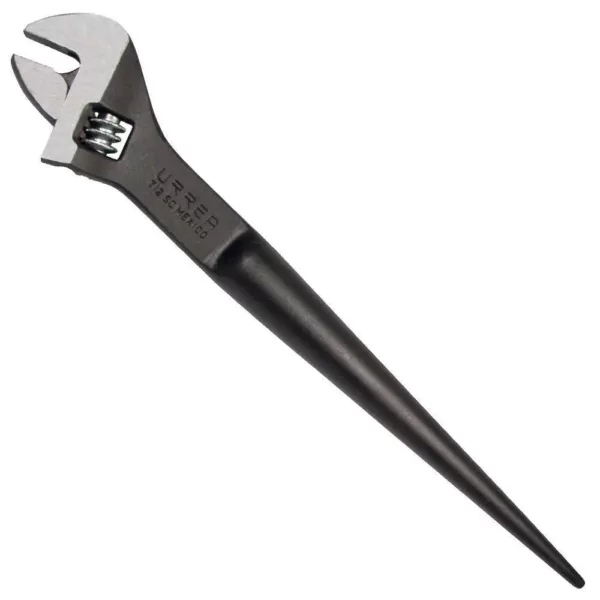 URREA 16 in. Long Black Finish Structural Adjustable Wrench