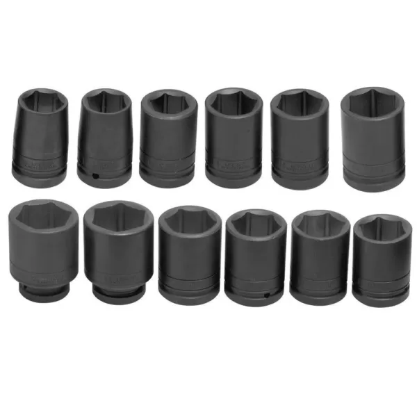 URREA 1 in. Drive Deep 6-Point Impact Socket Set (12-Piece)