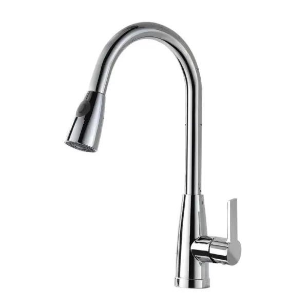 Vanity Art 8.27 in. Single-Handle Pull-Down Sprayer Kitchen Faucet in Chrome