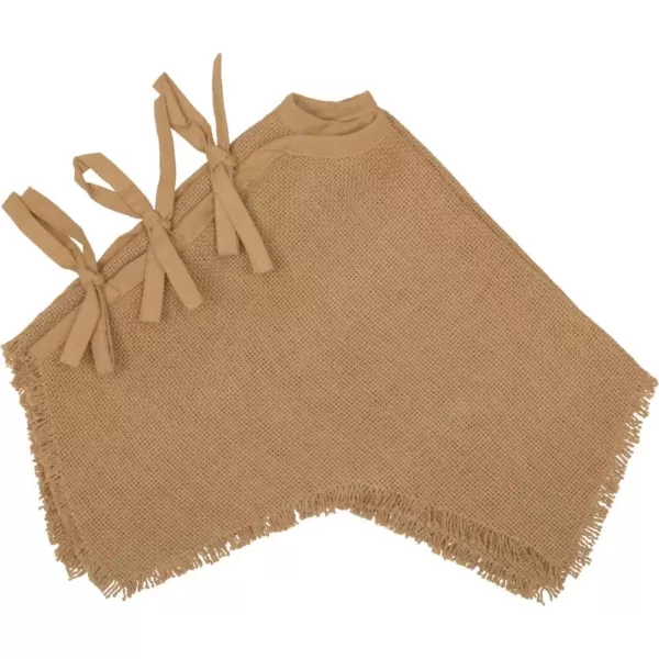 VHC Brands 21 in. Burlap Natural Tan Farmhouse Christmas Decor Mini Tree Skirt