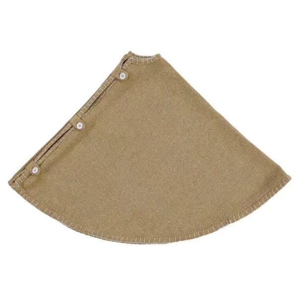 VHC Brands 48 in. Cotton Natural Nowell Farmhouse Christmas Decor Tree Skirt