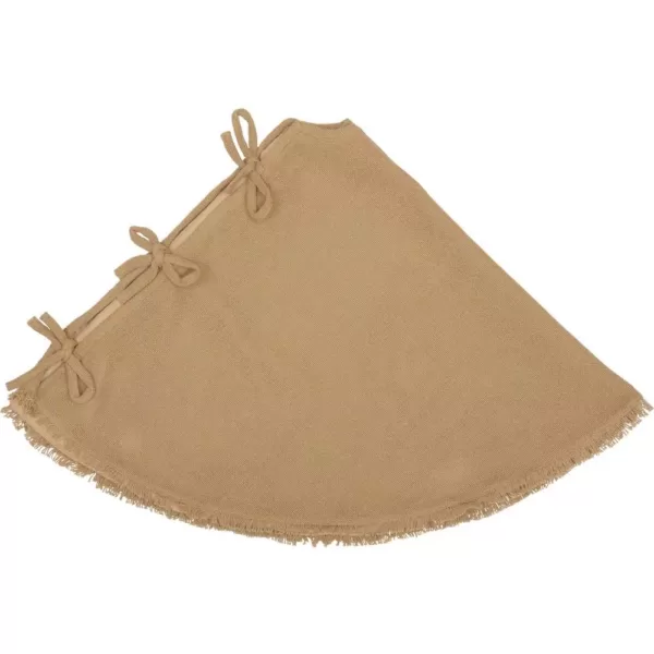 VHC Brands 48 in. Natural Festive Burlap Farmhouse Christmas Decor Tree Skirt