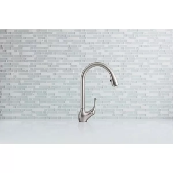 KOHLER Barossa with Response Touchless Technology Single-Handle Pull-Down Sprayer Kitchen Faucet in Vibrant Stainless