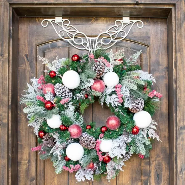 Village Lighting Company 30 in. Pre-Lit LED Frosted Wonderland Wreath