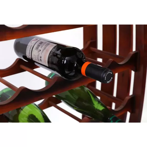 Vintiquewise Rustic 23 Bottles Barrel Shaped Wooden Wine Rack