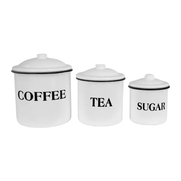 3R Studios 3-Piece Metal Canister Set with Labels