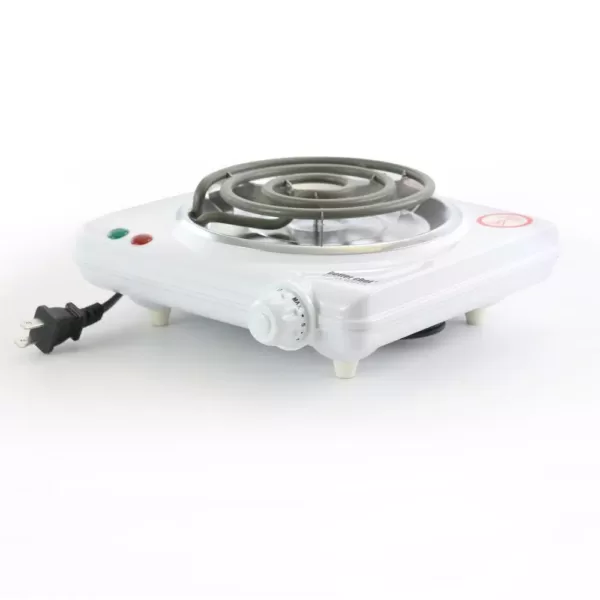 Better Chef Single Burner 7 in. White Electric Portable Countertop Hot Plate with Thermostat