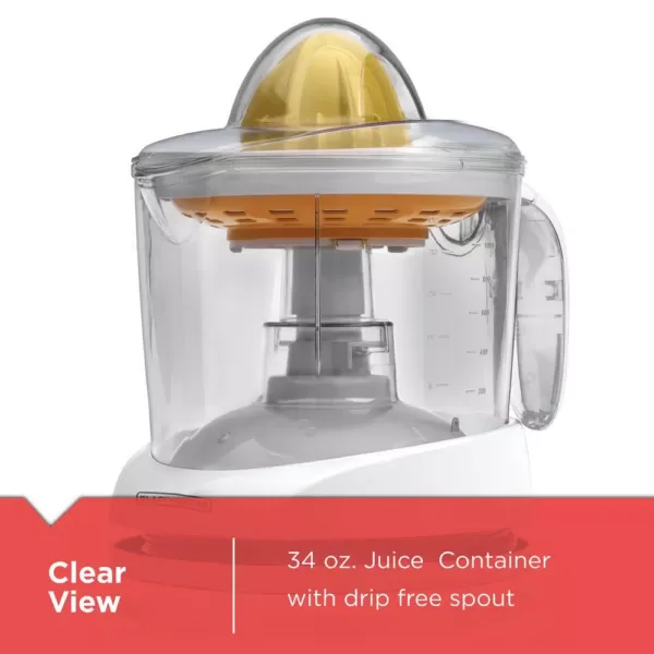 BLACK+DECKER Two-Cone 34 fl. oz. White Citrus Juicer