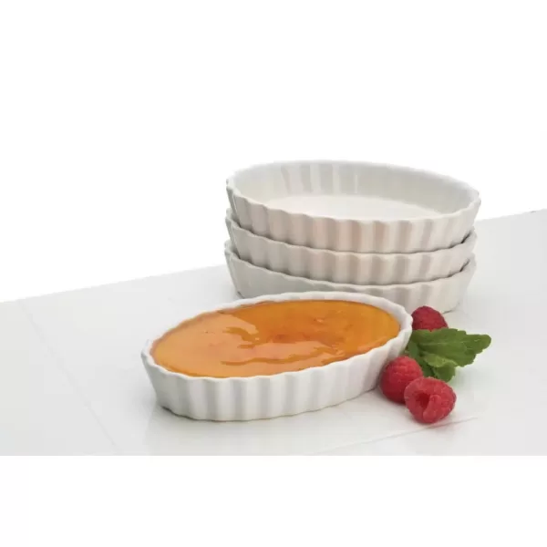 BonJour Creme Brulee Oval Porcelain Ramekin (4-Pack)