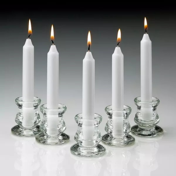 Light In The Dark 6 in. Tall 3/4 in. Thick Unscented White Taper Candles (Set of 80)