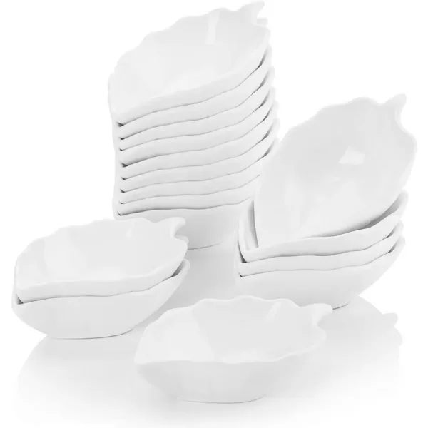 MALACASA 4.5 in. White Porcelain Ramekins Souffle Dishes Serving Bowls (Set of 16)