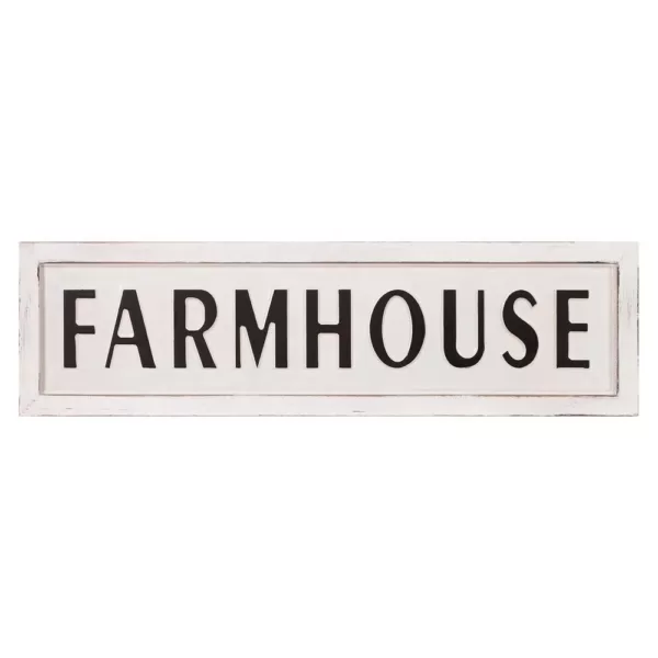 Pinnacle 11 in. x 38 in. Rustic White Farmhouse Tin Enamel Decorative Sign