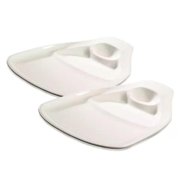 Villeroy & Boch BBQ Passion 2-Piece Casual White Porcelain Steak Plates (Service for 2)