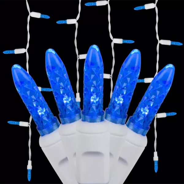 Wintergreen Lighting 7 ft. 70-Light M5 LED Blue Icicle Light Set