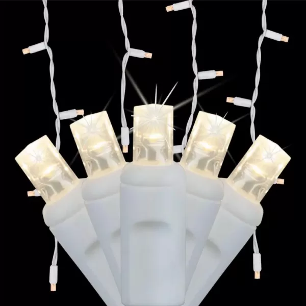 Wintergreen Lighting SoftTwinkle 7 ft. 70-Light LED Warm White Icicle Light Set